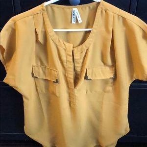 Mustard yellow blouse size medium